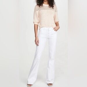 Paige Genevieve Flare Jeans Button Fly in Crisp White - Size 32
